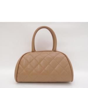 Chanel Boston Skin Big Mini Bag Leather Beige Caviar Matelasse Coco